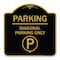 Signmission Parking-Diagonal Parking W/ Parking, Black & Gold Aluminum Sign, 18" x 18", BG-1818-23472 A-DES-BG-1818-23472 - alternate 1